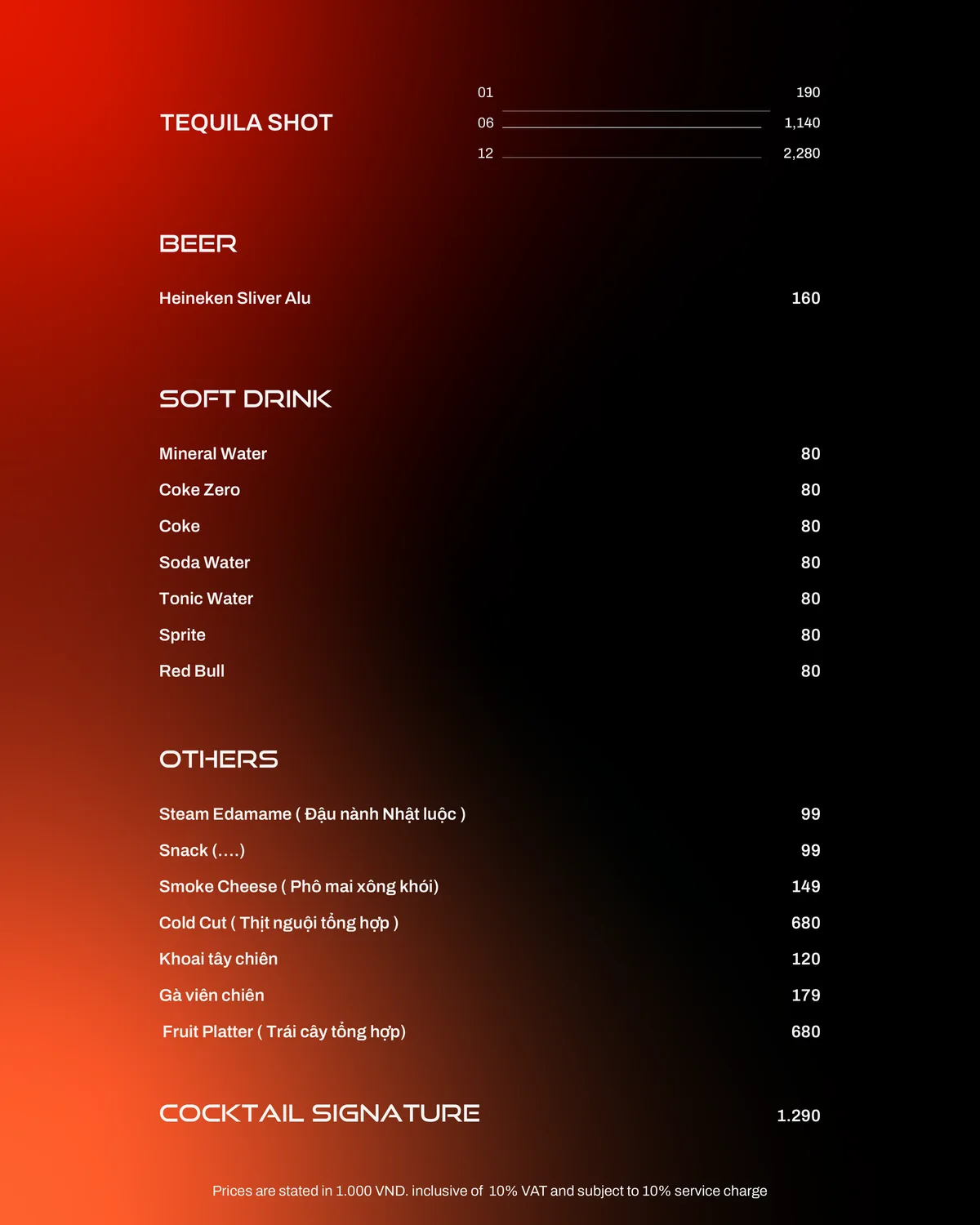 Trang menu